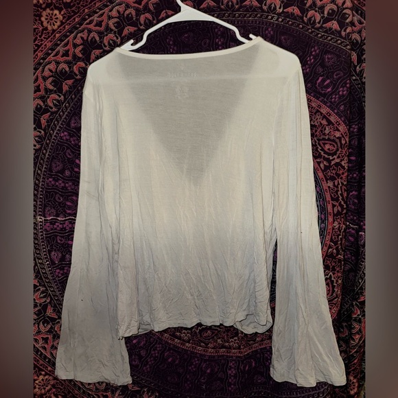 American Eagle Outfitters Cream Wrap Blouse - Picture 4 of 4